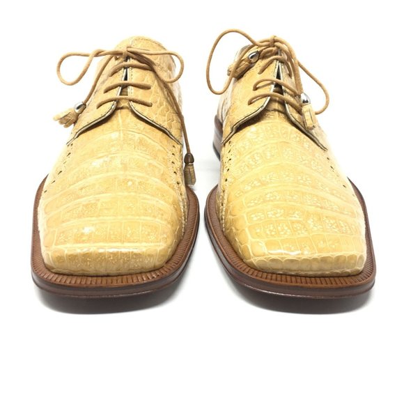 NEW David Eden Oxfords Shoe Size 9 Beige Crocodile